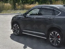 Защита порогов RusStal труба d63 (вариант 3) для Geely Tugella 2020-2024. Артикул GTGT-0039453
