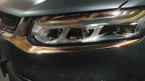 Работа адаптивных матричных фар (Adaptive LED System) на Geely Tugella